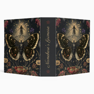 Create Your Own Black Gold Moth Scarlet Floral Binder