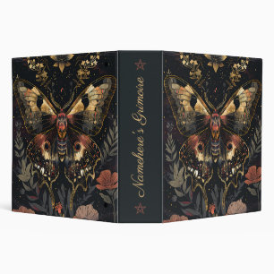Create Your Own Black Gold Moth Terracotta Floral Binder