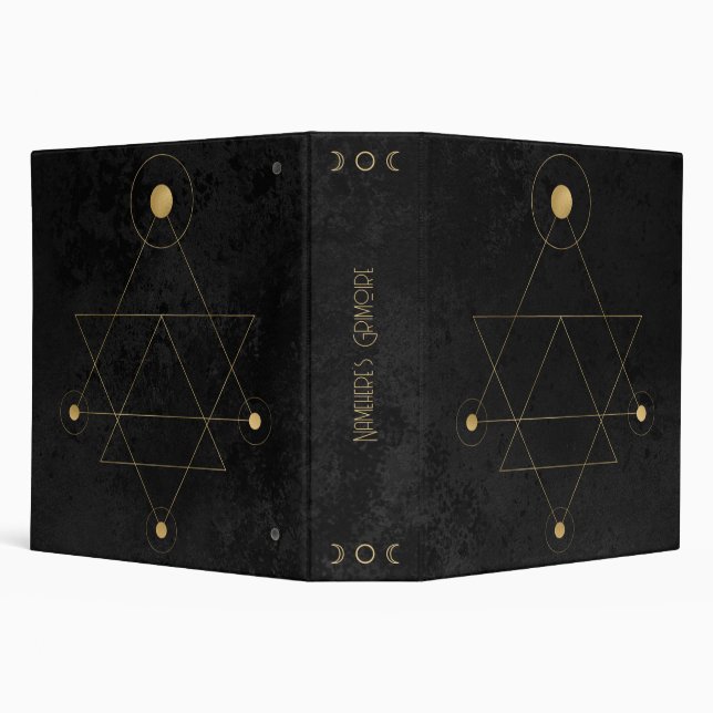 Create Your Own Black & Gold Sacred Geometry Binder (Background)