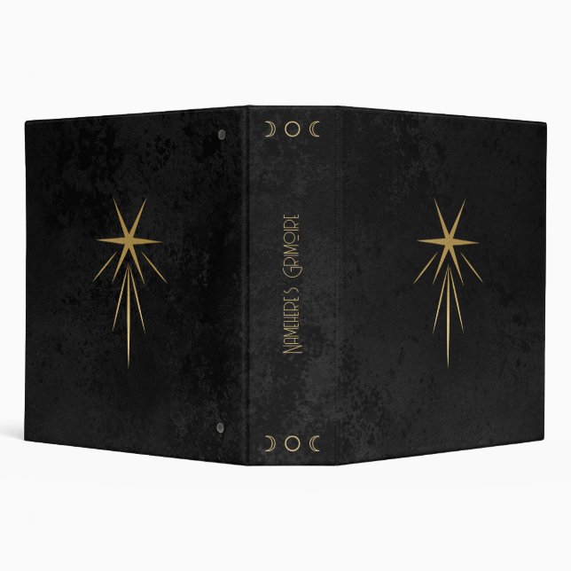 Create Your Own Black & Gold Shooting Star Binder (Background)