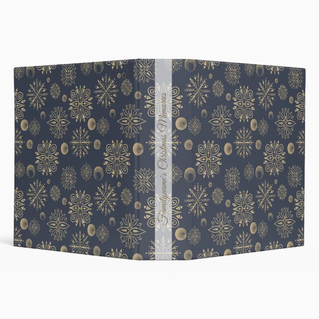 Create Your Own Black & Gold Snowflakes & Berries Binder (Background)
