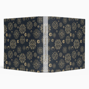 Create Your Own Black & Gold Snowflakes Christmas Binder
