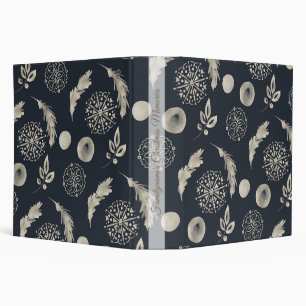 Create Your Own Black & Gold Snowflakes & Feathers Binder