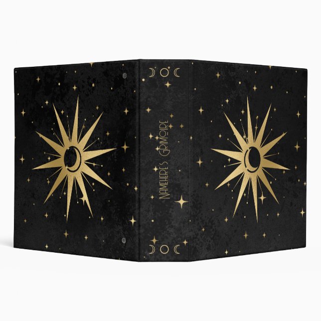 Create Your Own Black & Gold Ten-Pointed Star Binder (Background)
