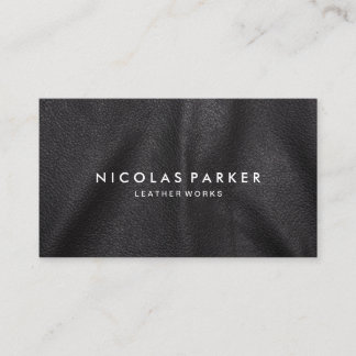 Create Your Own Black Leather Business Card
