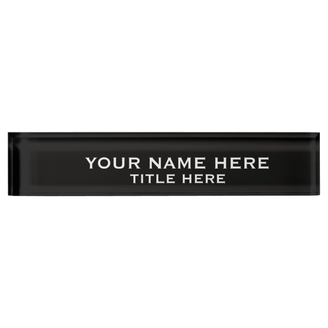 Create Your Own Black Nameplate (Front)