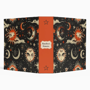Create Your Own Black Orange Celestial Magic Eyes Binder