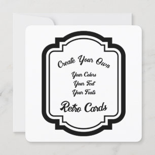 Create Your Own Black Retro Style Outline Holiday Card