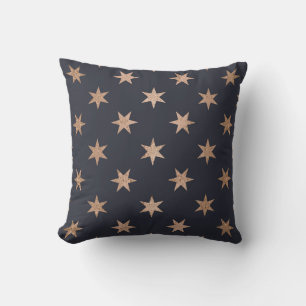 Create Your Own Black & Rose Gold Stars Throw Pillow