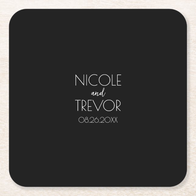 Create Your Own - Black Square Paper Coaster (Front)