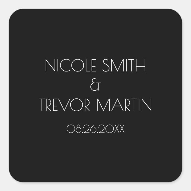 Create Your Own - Black Square Sticker (Front)