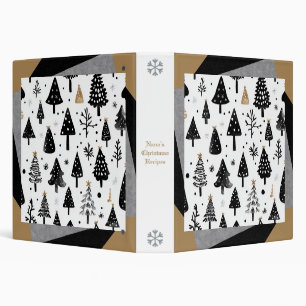 Create Your Own Black White Gold Pine Trees Binder