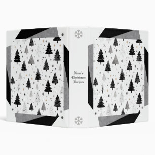 Create Your Own Black White Grey Christmas Trees Binder