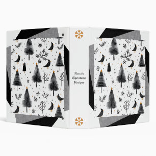 Create Your Own Black White Pine Trees & Birds Binder
