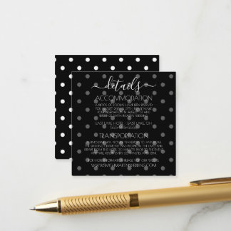 Create Your Own Black & White Polkadots Wedding Enclosure Card