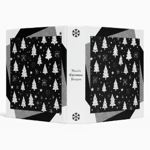 Create Your Own Black & White Snowy Trees Binder