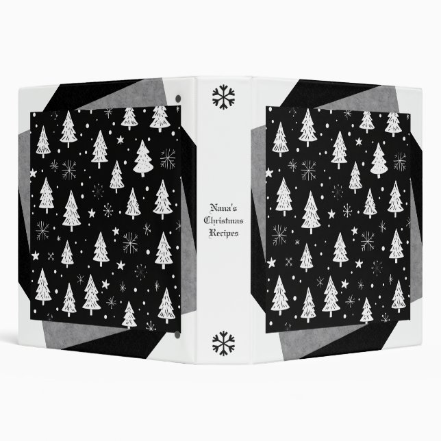 Create Your Own Black & White Snowy Trees Binder (Background)