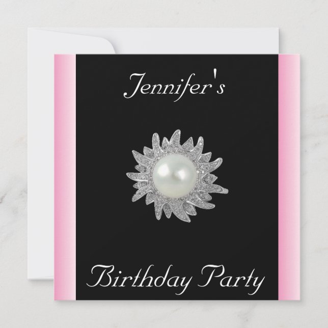 Create Your Own Black with Jewel Invitation (Front)