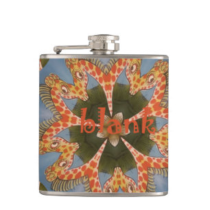 Create Your Own Blank cute pretty Giraffes Hip Flask