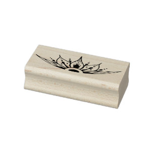 Create Your Own Blooming Lotus Flower Blossom Rubber Stamp