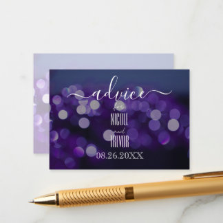 Create Your Own Blue Background Purple Bokeh Advice Card