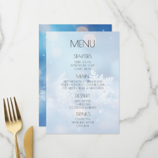 Create Your Own Blue Bokeh Snowflakes Menu