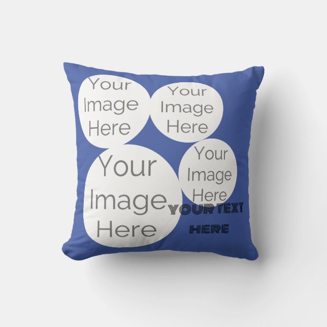 Create Your Own Blue Collage photo custom –  Throw Pillow (Front)