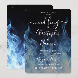 Create Your Own Blue Fire Wedding Invitation