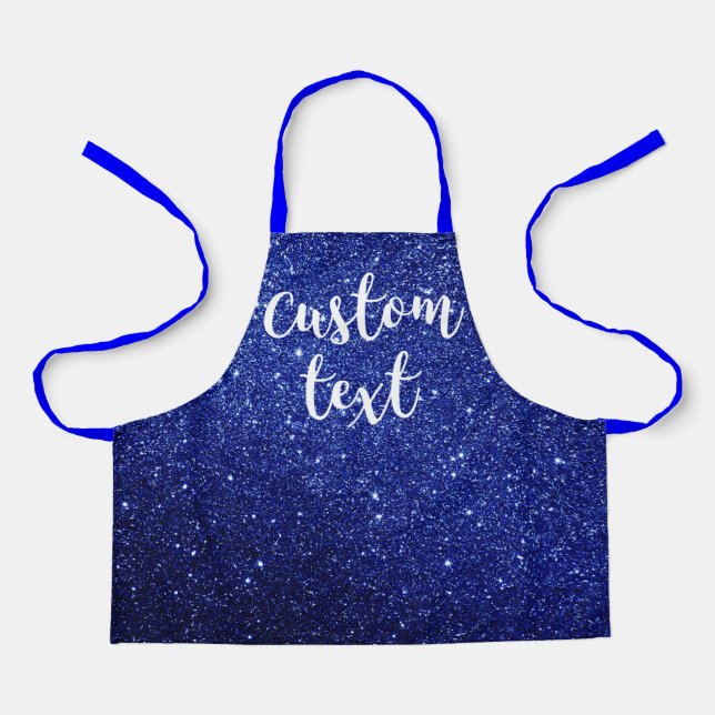 Create Your Own Blue Glitter  Personalized Kids Ap Apron (Front)