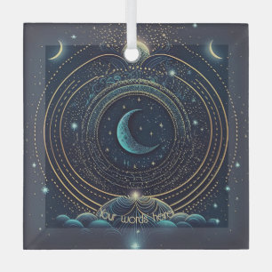 Create Your Own Blue & Gold Celestial Landscape Glass Ornament