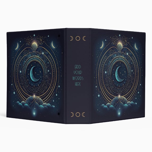 Create Your Own Blue & Gold Celestial Lunar Binder (Background)
