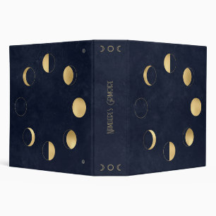 Create Your Own Blue & Gold Celestial Moon Phases Binder
