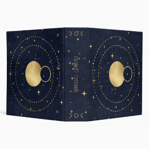 Create Your Own Blue & Gold Celestial Planets Binder