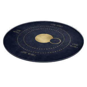 Create Your Own Blue & Gold Celestial Planets Cutting Board