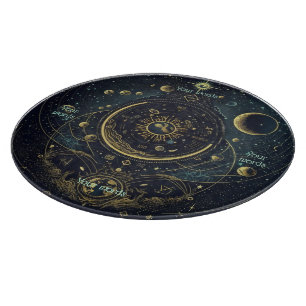 Create Your Own Blue & Gold Celestial Sky Charts Cutting Board