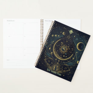 Create Your Own Blue & Gold Celestial Sky Charts Planner