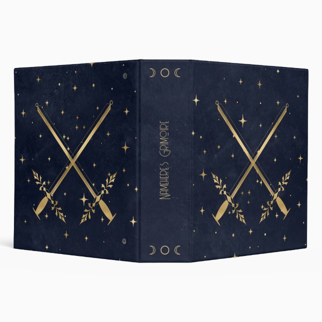 Create Your Own Blue & Gold Celestial Sword Binder (Background)