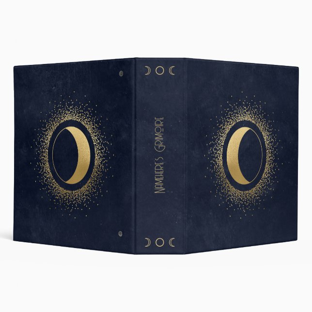 Create Your Own Blue & Gold Crescent Moon Binder (Background)