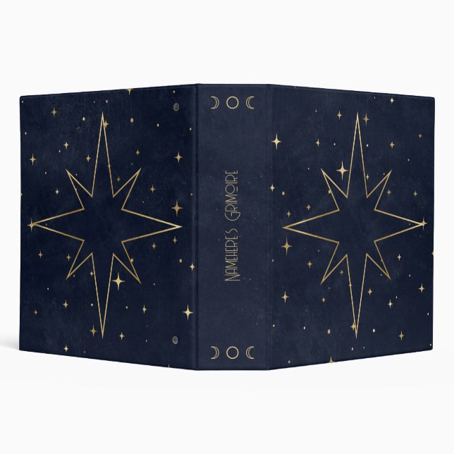 Create Your Own Blue & Gold Eight-Pointed Star Binder (Background)