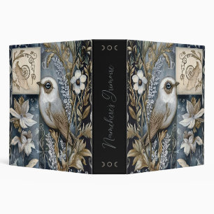 Create Your Own Blue Gold Garden Bird Botanical Binder