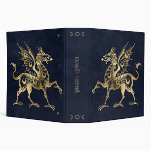 Create Your Own Blue & Gold Gothic Dragon Binder