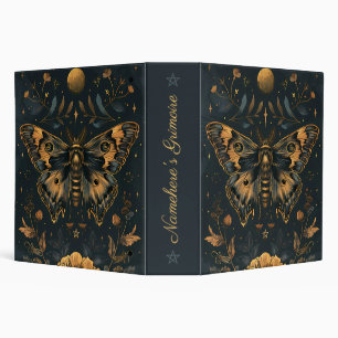 Create Your Own Blue Gold Moth Flowers Binder