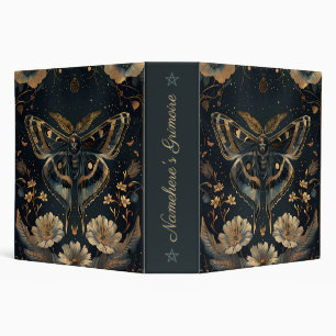 Create Your Own Blue Gold Moth Garden Floral Binder