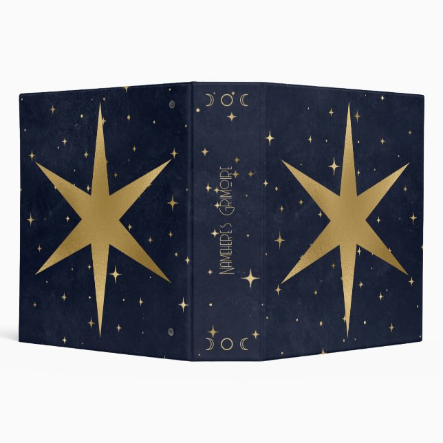 Create Your Own Blue & Gold Six-Pointed Star Binder (Background)