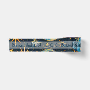 Create Your Own Blue & Gold Sun Moon & Stars Satin Ribbon