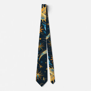 Create Your Own Blue & Gold Sun Moon & Stars Tie
