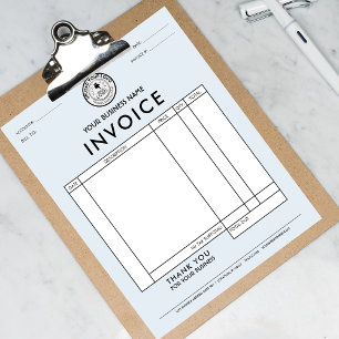 Create Your Own Blue Invoice with QR Code Logo Letterhead