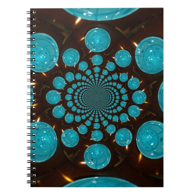 Create Your Own Blue Lights Kaleidoscope  Notebook (Front)