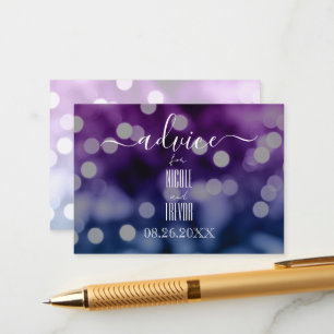 Create Your Own Blue Purple Bokeh Advice Card