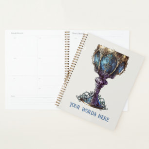 Create Your Own Blue & Purple Gold Rimmed Chalice Planner
